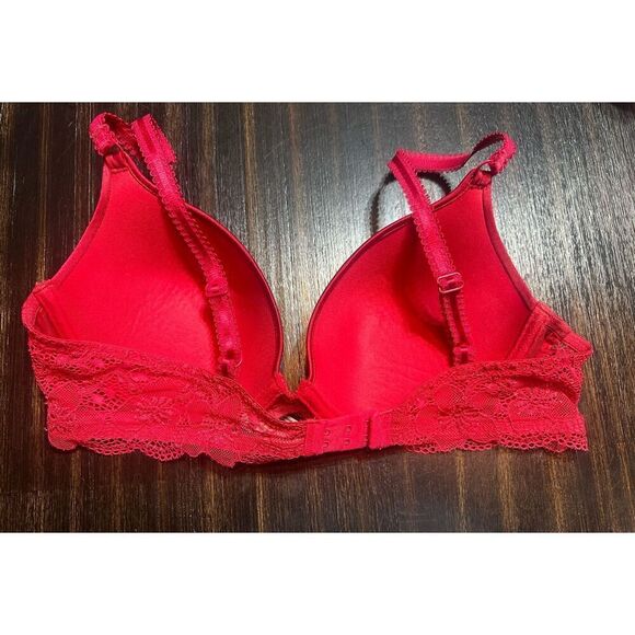 Wacoal red lace luscious push up bra size 38B with lace discontinued style 65897 - Picture 5 of 8